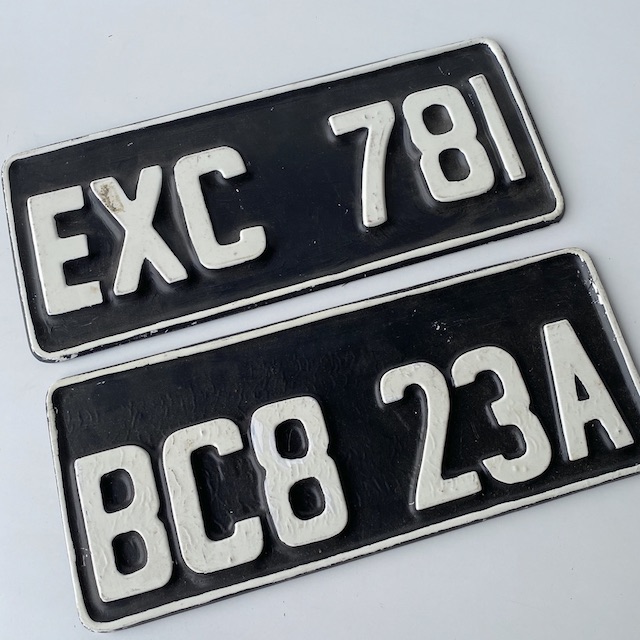 NUMBER PLATE, Generic Black White